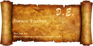 Dancs Eszter névjegykártya