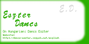 eszter dancs business card